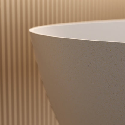 61" Spa-Size Matte White Stone Resin Freestanding Soaking Bathtub with Overflow & Pop-Up Drain