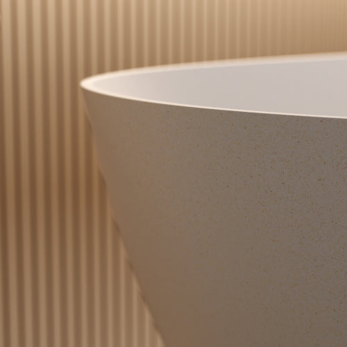 61" Spa-Size Matte White Stone Resin Freestanding Soaking Bathtub with Overflow & Pop-Up Drain
