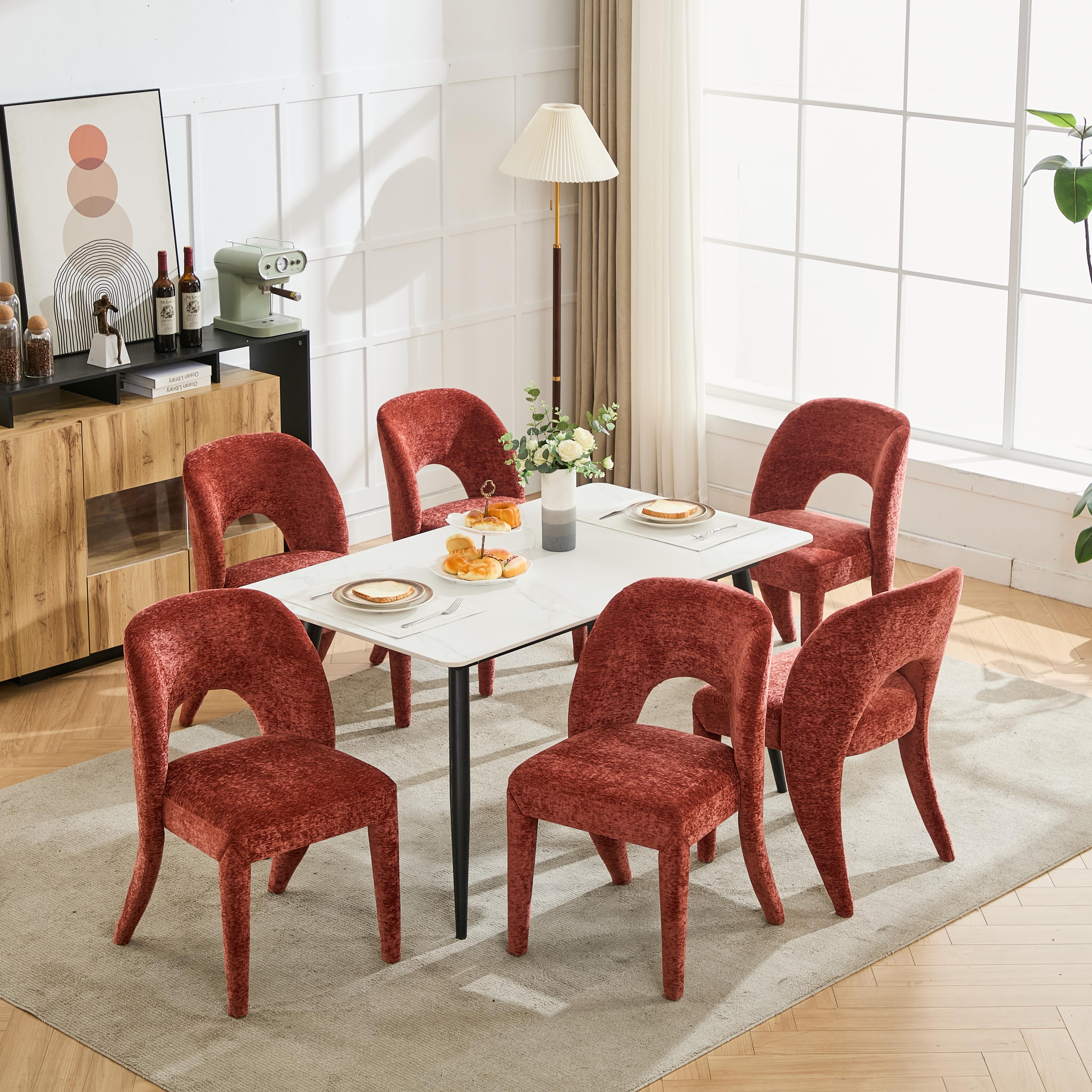 Set of 2 Dining Chairs Features a Hollowed-Out backrest Design for Restaurant Kitchens