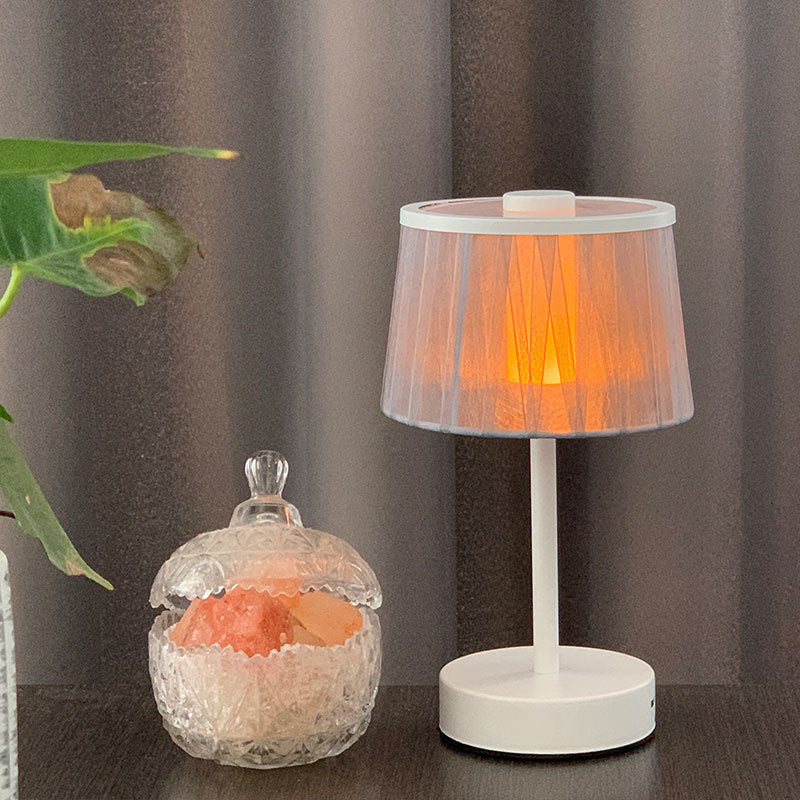 Minimalist Fabric Accent Table Lamp with USB Charging