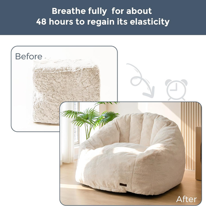 Oversized Faux Fur Bean Bag Chair Stuffed Lounge Sofa for Adults & Kids Perfect for Gaming Reading & Relaxing