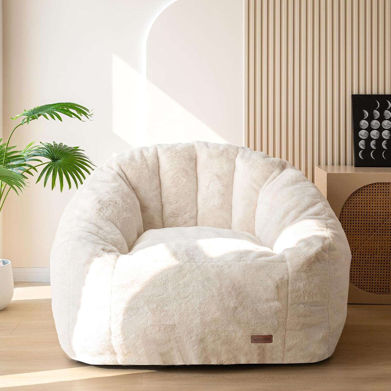 Oversized Faux Fur Bean Bag Chair Stuffed Lounge Sofa for Adults & Kids Perfect for Gaming Reading & Relaxing