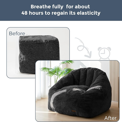 Oversized Faux Fur Bean Bag Chair Stuffed Lounge Sofa for Adults & Kids Perfect for Gaming Reading & Relaxing