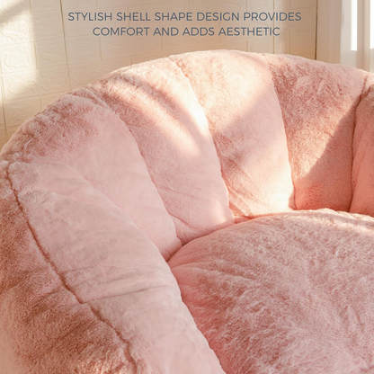 Oversized Faux Fur Bean Bag Chair Stuffed Lounge Sofa for Adults & Kids Perfect for Gaming Reading & Relaxing