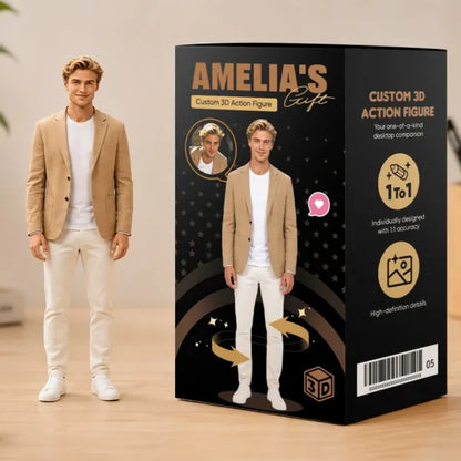 Custom Realistic 3D Figurine from Photo with Display Box Personalized Full Body Figure
