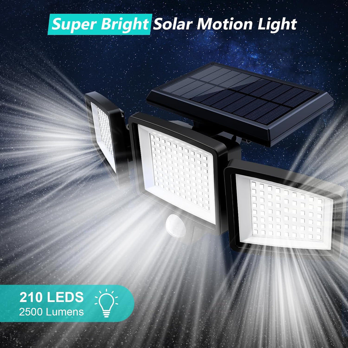 210 LEDs with output up to 2500 lumens