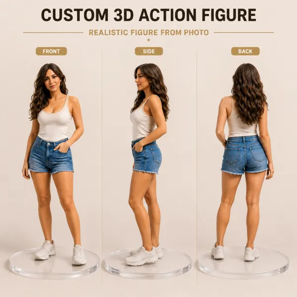 Custom Realistic 3D Figurine from Photo with Display Box Personalized Full Body Figure