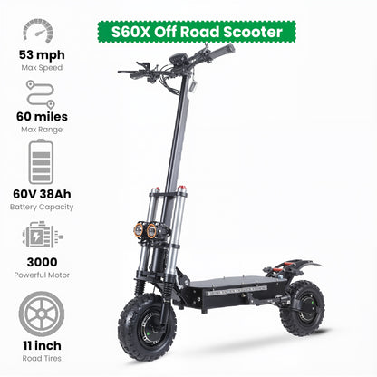 S60X Off Road Scooter Folding E-Scooter with Dual Motor Fast Electric Scooter