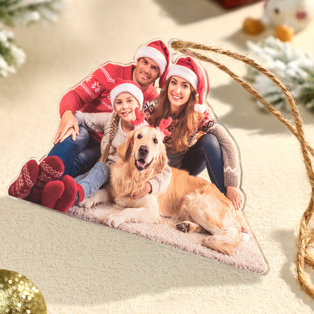 Custom Photo Acrylic Christmas Tree Ornament – Personalized Holiday Gift