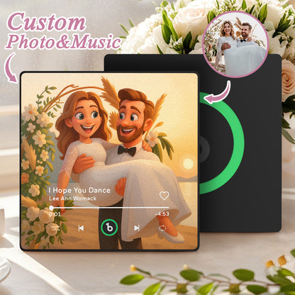 FridgeBeats Framed 4.0 Custom Photo Music Fridge Magnet Various Cartoon Style Song Fridge Magnet That Can Play Songs Wedding Gift