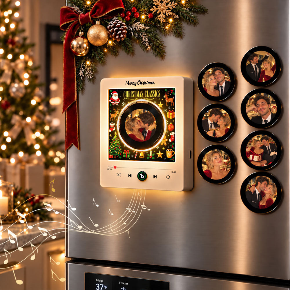 Personalized Music Vinyl Fridge Magnet with Custom Photo and Song