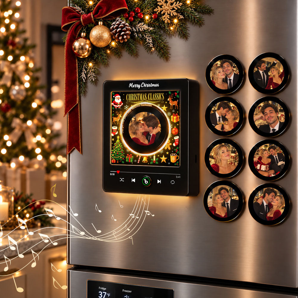 Personalized Music Vinyl Fridge Magnet with Custom Photo and Song