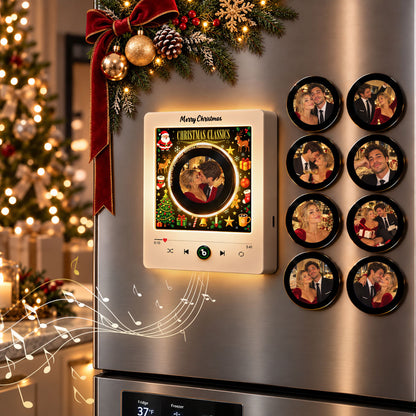 Personalized Music Vinyl Fridge Magnet with Custom Photo and Song