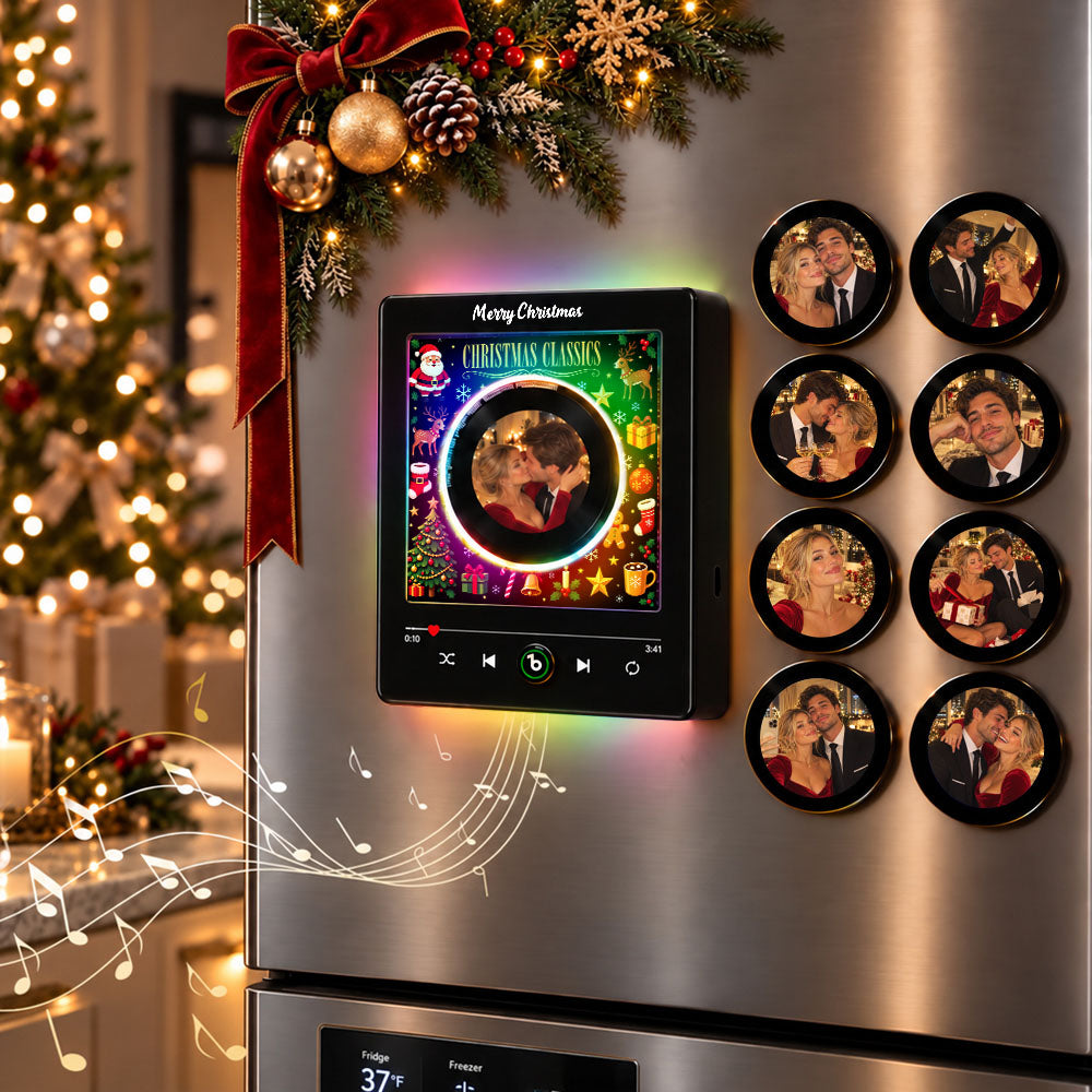 Personalized Music Vinyl Fridge Magnet with Custom Photo and Song