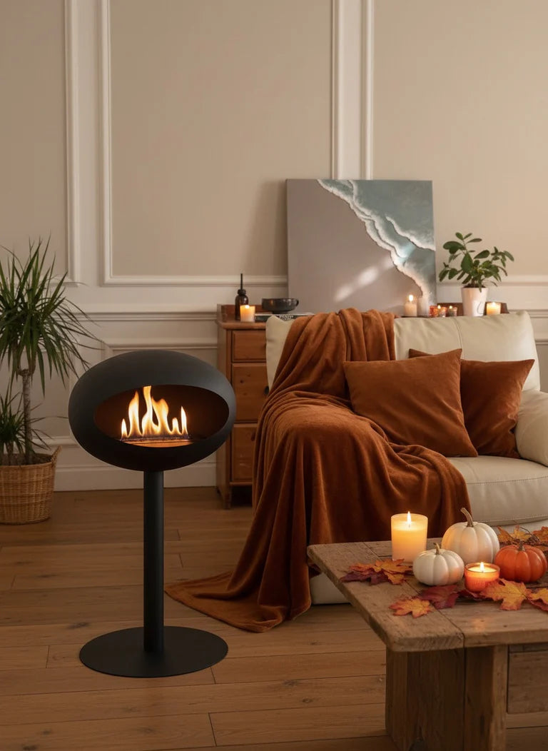Minimalist Bio-Ethanol Fireplace for Smoke-Free Luxury Living in a customer room