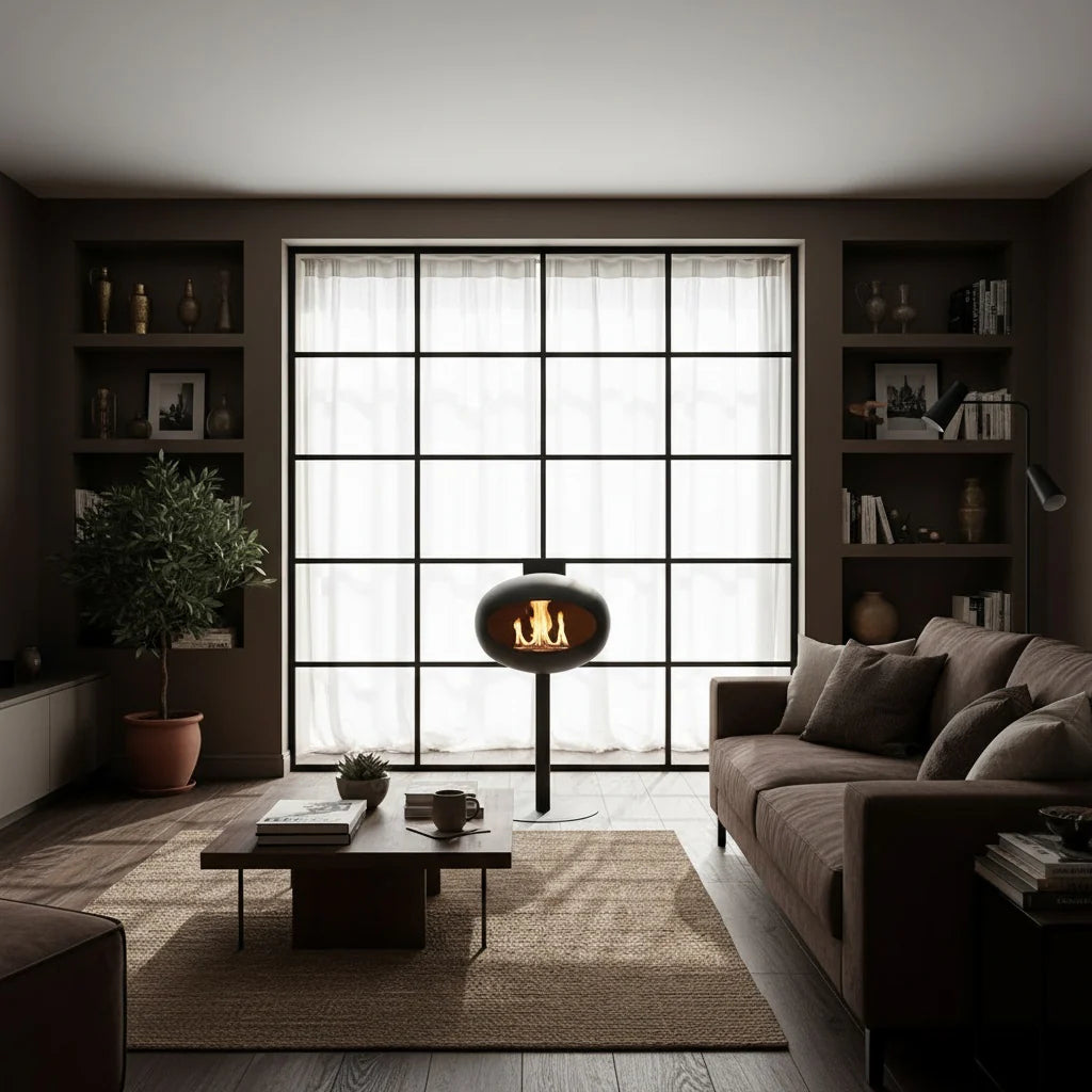 Minimalist Bio-Ethanol Fireplace for Smoke-Free Luxury Living in a customer room