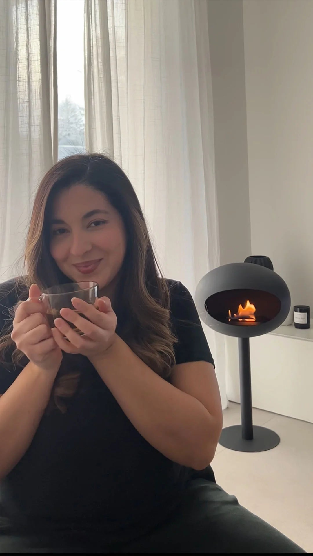 Minimalist Bio-Ethanol Fireplace for Smoke-Free Luxury Living in a customer room