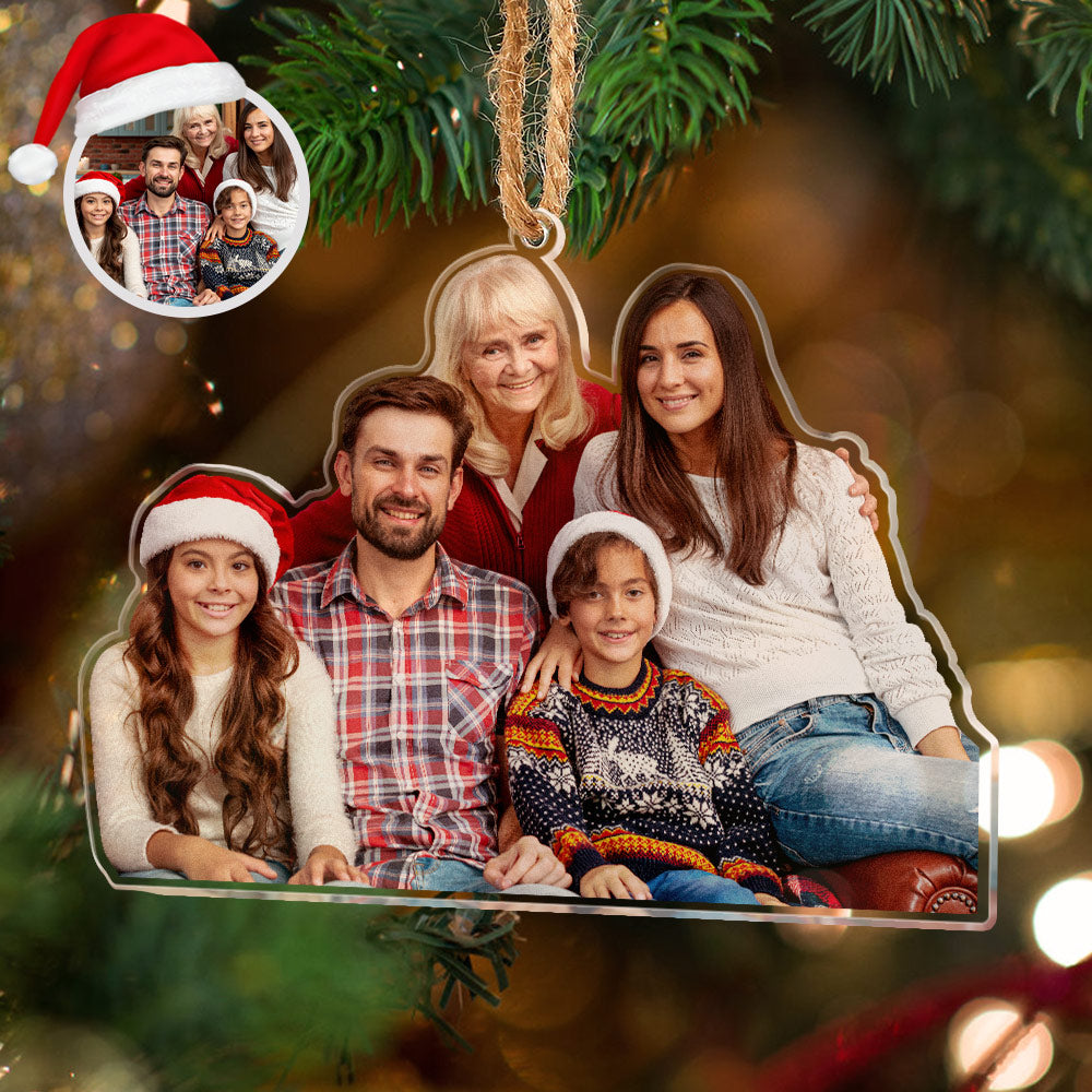 Custom Photo Acrylic Christmas Tree Ornament – Personalized Holiday Gift
