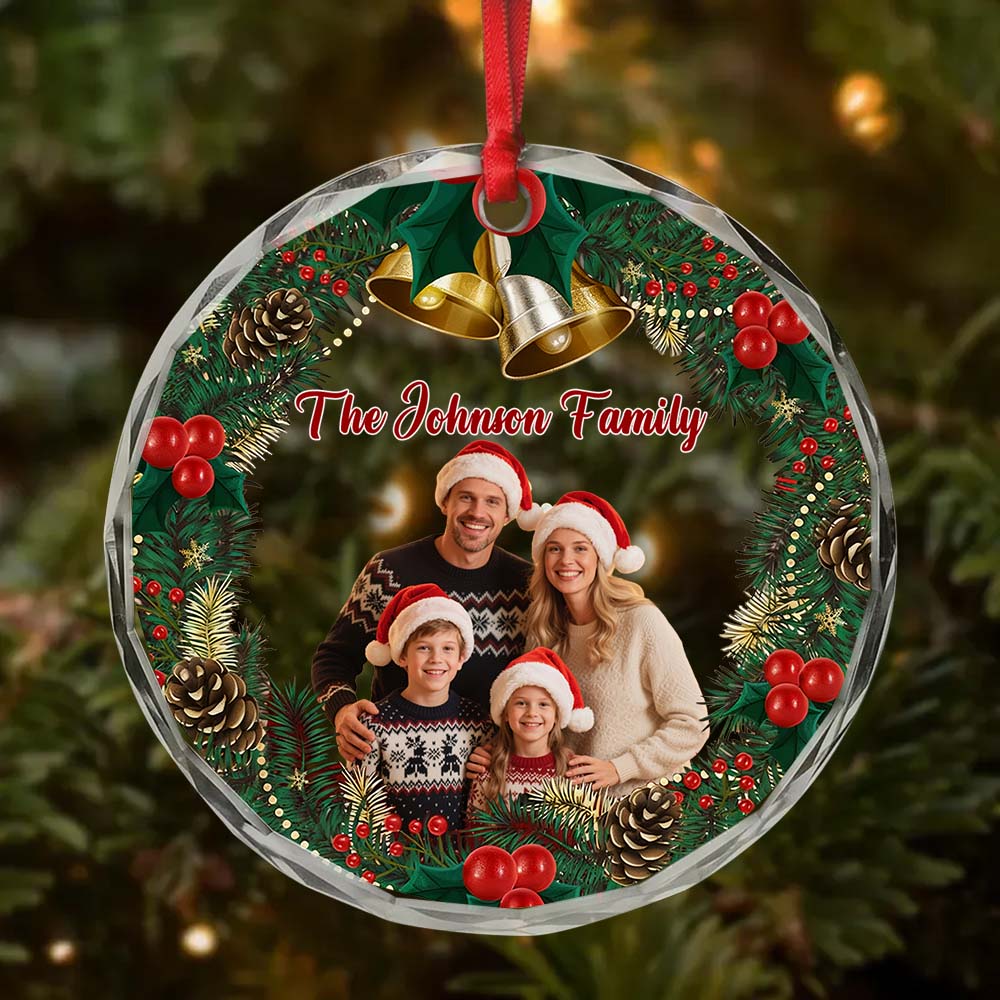 Personalized Family Photo Christmas Ornament Custom Family Keepsake Gift