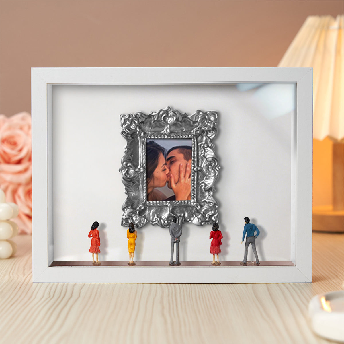 With Spot Lights : Museum of Us White Frame Personalized Couples Gift for Her Cute Miniature Museum Gifts
