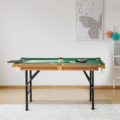 Fun Indoor Mini Pool Table - Green MDF Design for Living Room and Game Room Use