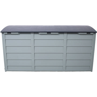 Outdoor Patio Transformable Sofa with Storage - Grey Plastic Design for Courtyard and Backyard Use