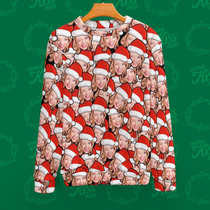 Custom Face Ugly Christmas Sweater Personalized Christmas Hat Sweater For Christmas