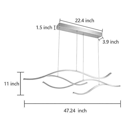 Curved LED Pendant Light Wavy LED Metal Ceiling Light - product image 21