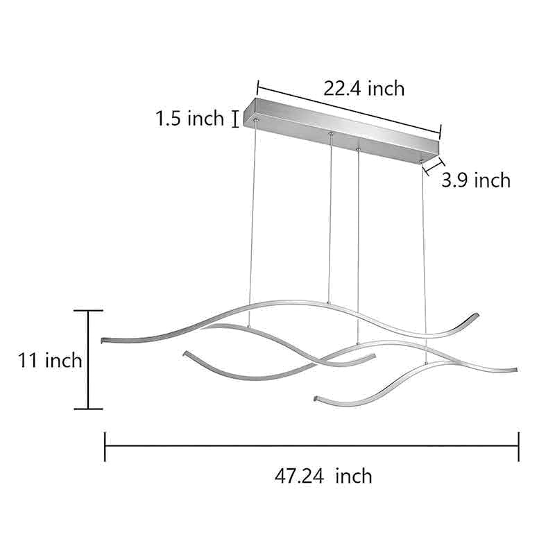 Curved LED Pendant Light Wavy LED Metal Ceiling Light - product image 21