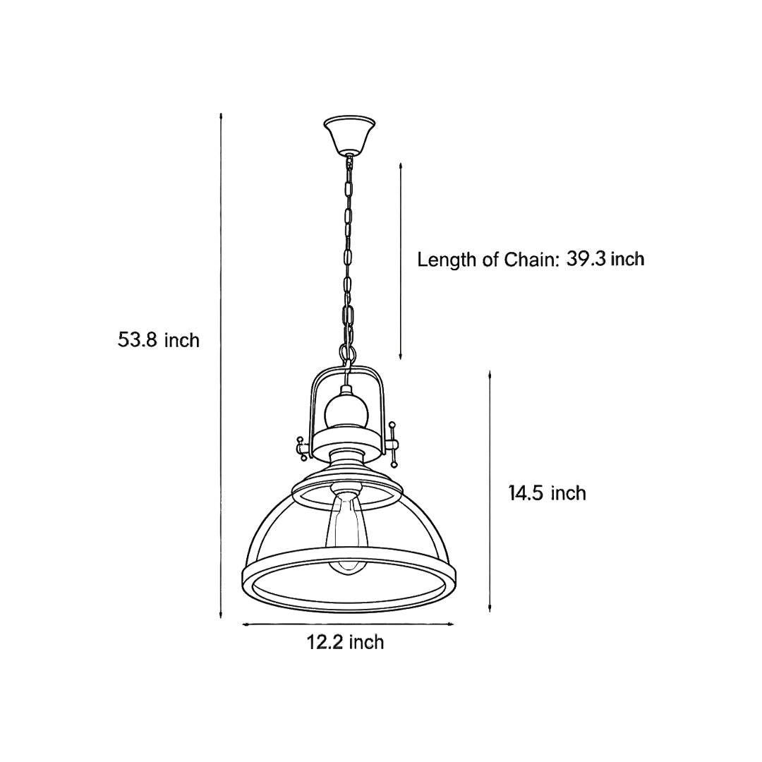 Clear Glass Pendant Lighting Retro Industrial Ceiling Light - product image 10