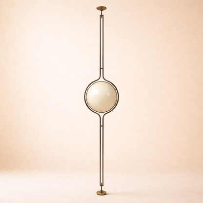 Cream Orb Floor to Ceiling Lamp Soft Ambient Light