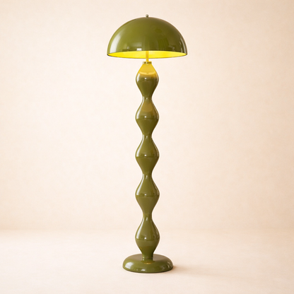 Cream Style Mushroom Floor Lamp Sculptural 3-Color LED Floor Light Green  - Airayvis