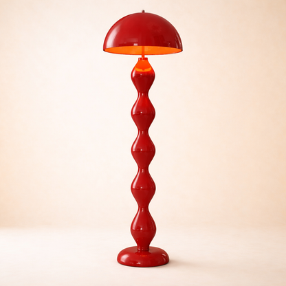 Cream Style Mushroom Floor Lamp Sculptural 3-Color LED Floor Light Red - Airayvis