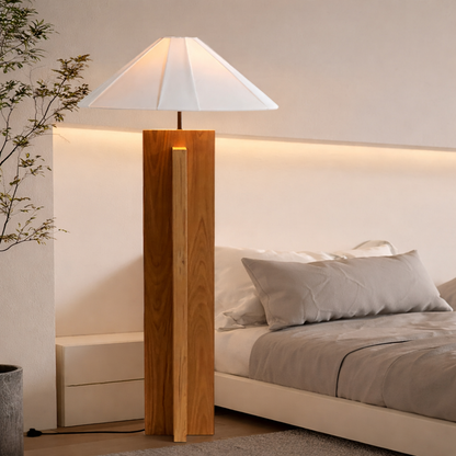 Natural Wood Floor Lamp Minimalist Wooden Floor Light