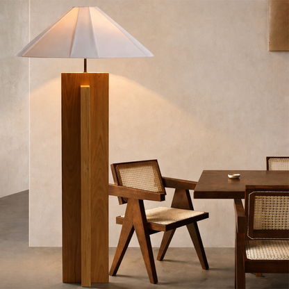 Natural Wood Floor Lamp Minimalist Wooden Floor Light