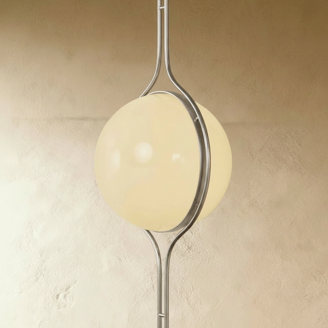 Cream Orb Floor to Ceiling Lamp Soft Ambient Light