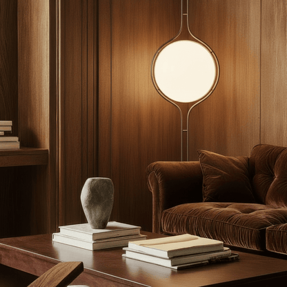 Cream Orb Floor to Ceiling Lamp Soft Ambient Light