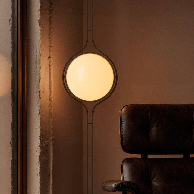 Cream Orb Floor to Ceiling Lamp Soft Ambient Light