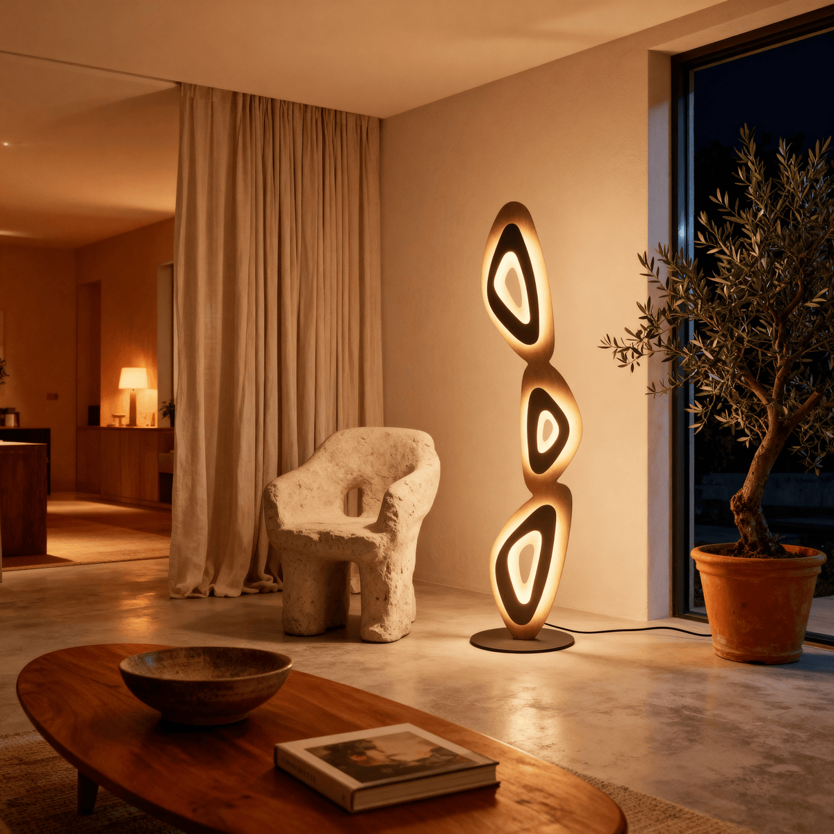 Modern Abstract LED Floor Lamp Warm Light