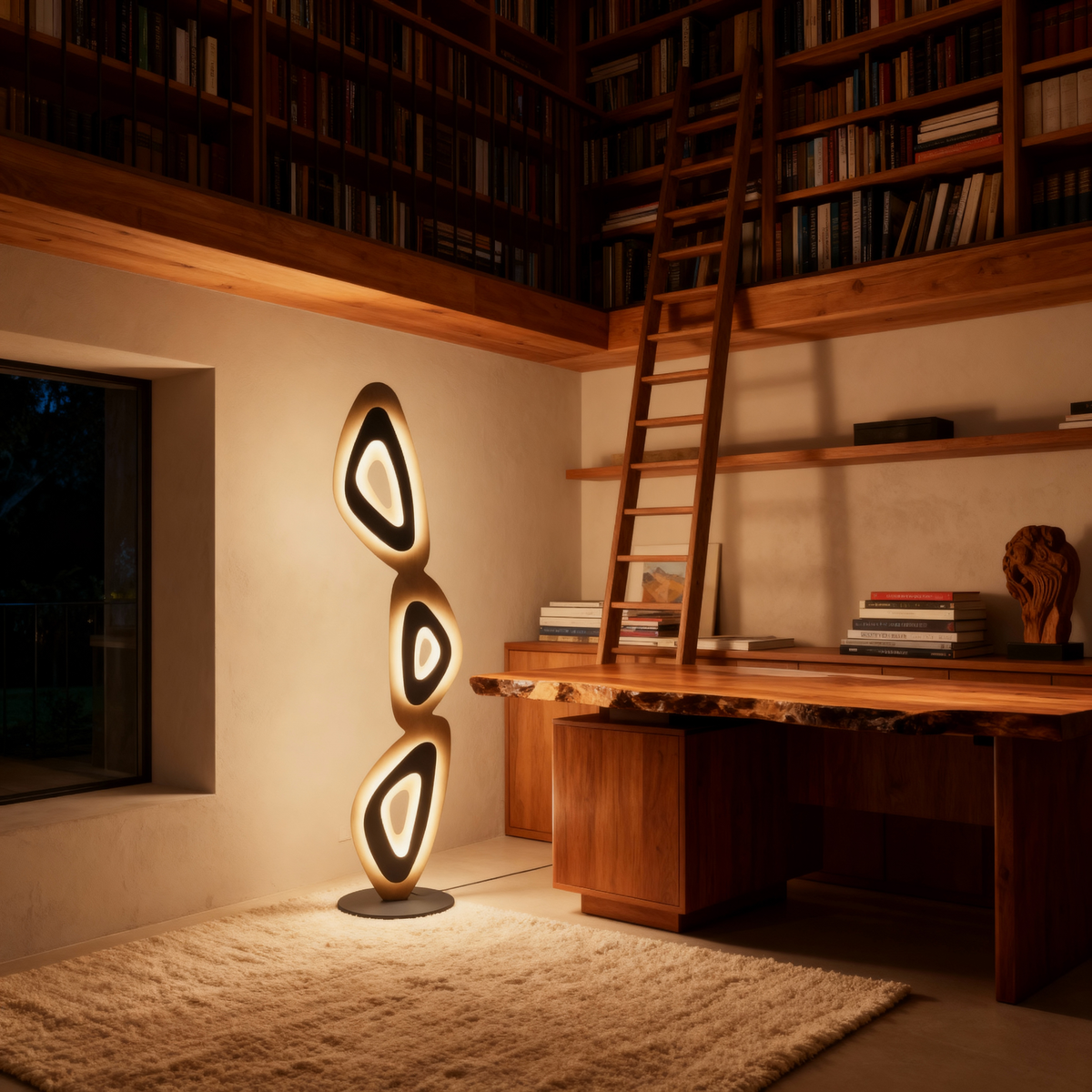 Modern Abstract LED Floor Lamp Warm Light
