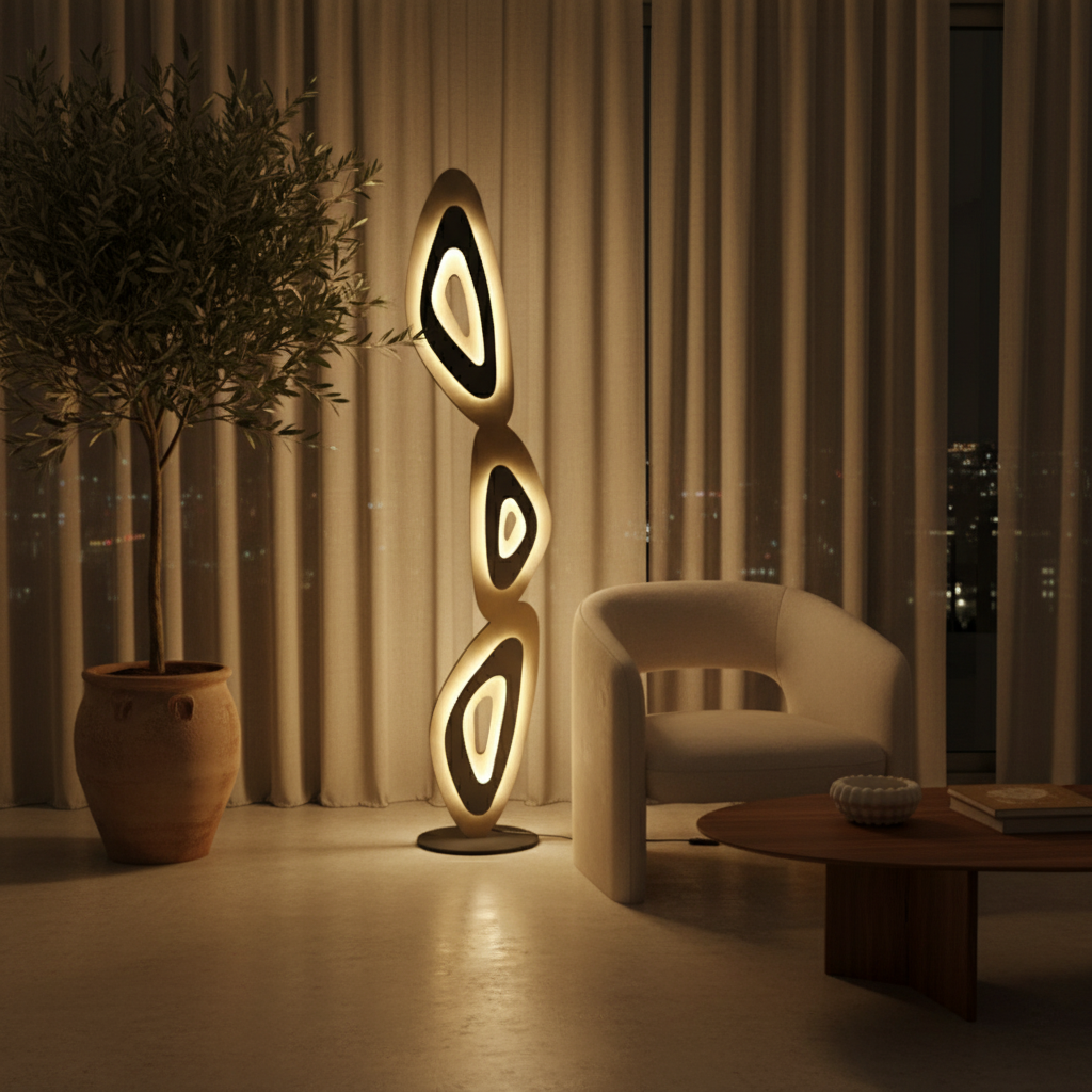 Modern Abstract LED Floor Lamp Warm Light