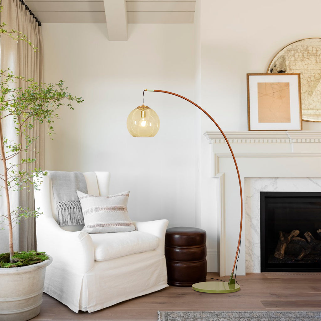 Vintage Wabi Sabi Arc Floor Lamp