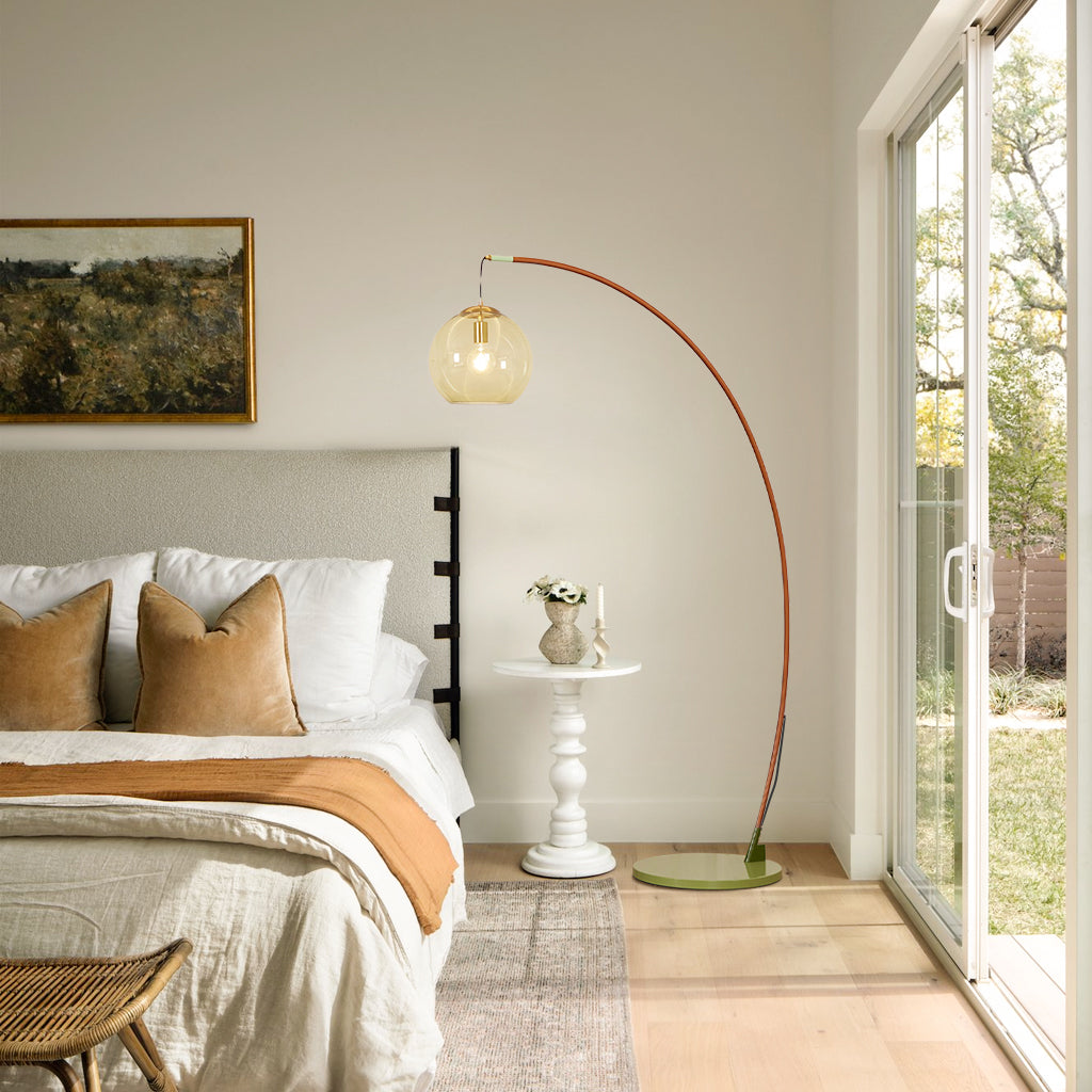 Vintage Wabi Sabi Arc Floor Lamp
