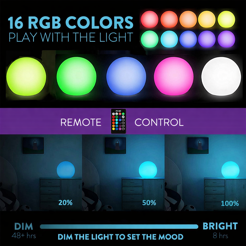 Outdoor Waterproof LED Glowing Ball Light