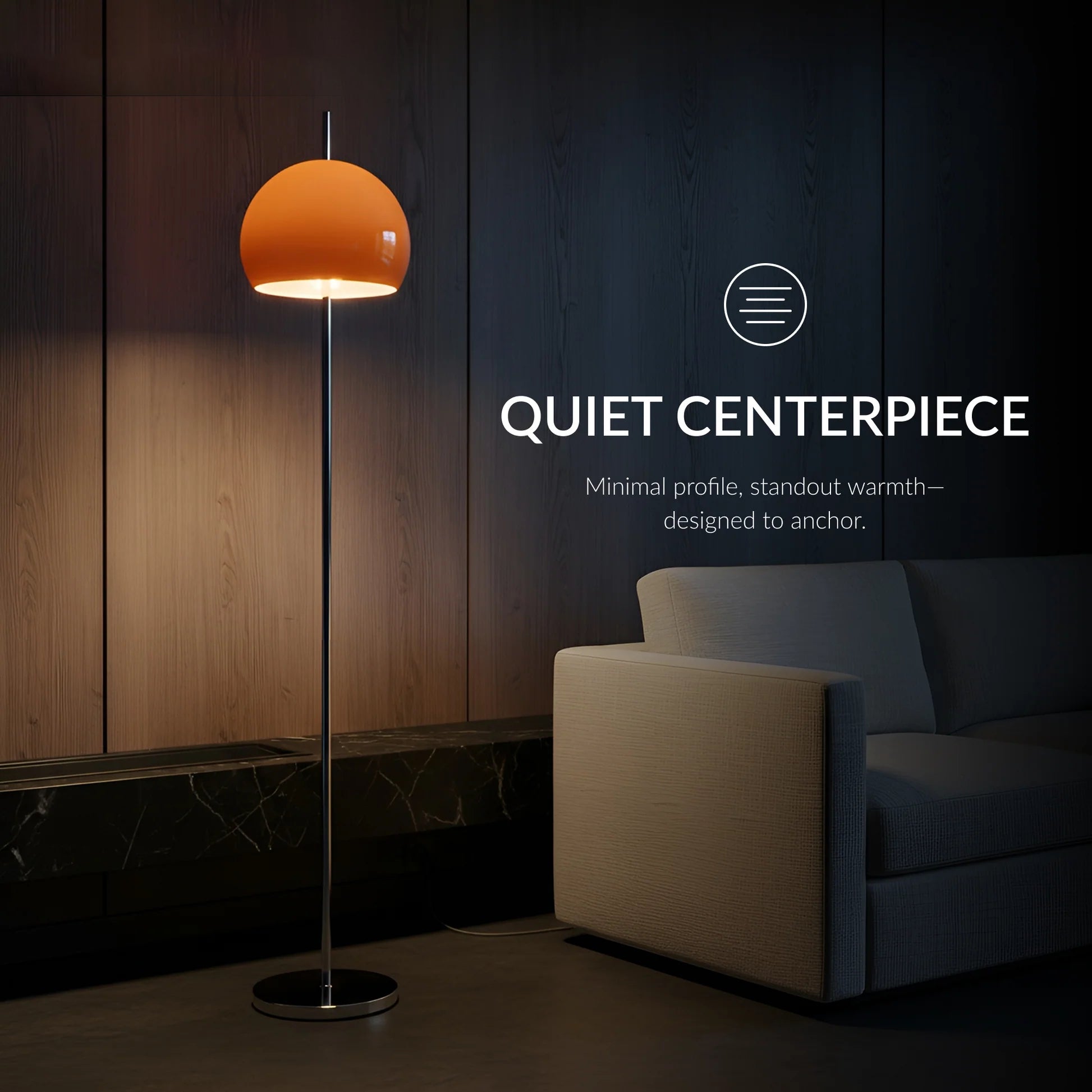 Orange Mushroom Floor Lamp Dimmable Standing Lamp with Dome Shade