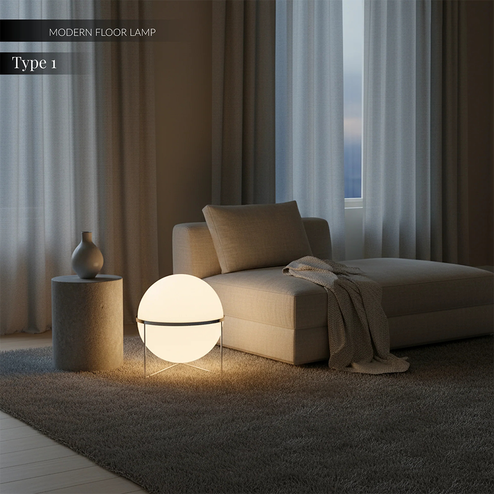 Modernes Design LED Ball Floor Lamp Illuminating Home Decor