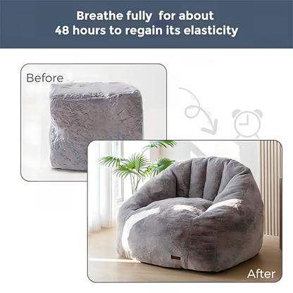Oversized Faux Fur Bean Bag Chair Stuffed Lounge Sofa for Adults & Kids Perfect for Gaming Reading & Relaxing