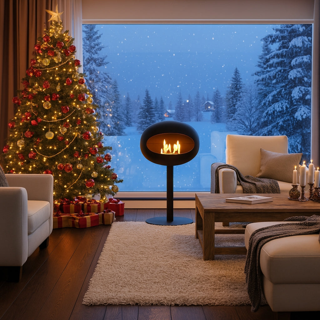 Minimalist Bio-Ethanol Fireplace for Smoke-Free Luxury Living in a customer room