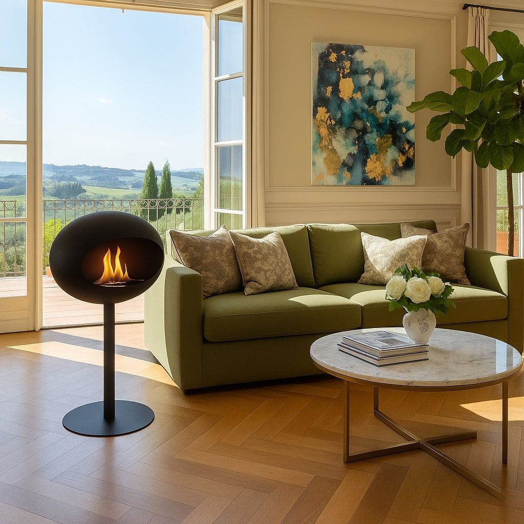 Minimalist Bio-Ethanol Fireplace for Smoke-Free Luxury Living