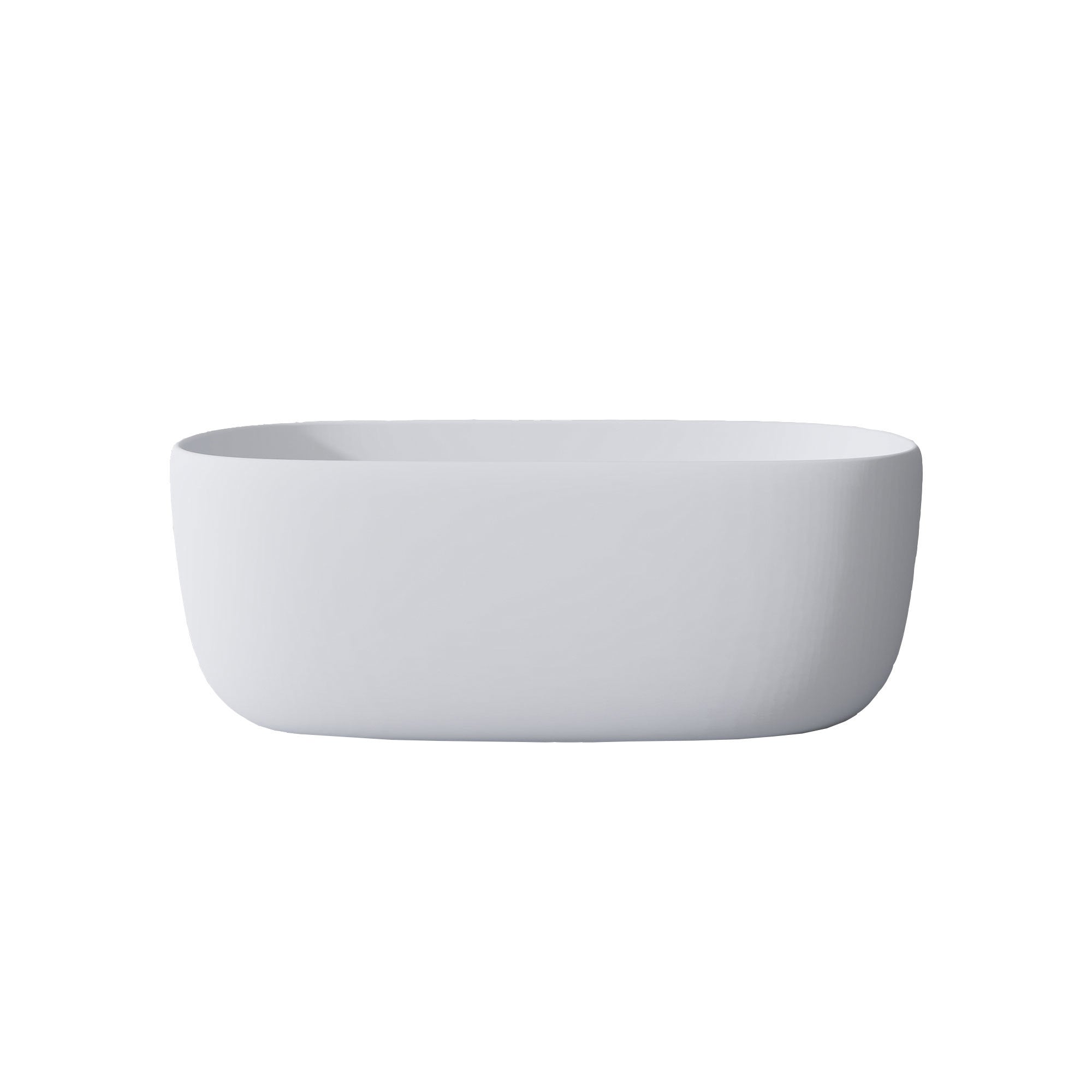 Modern White 51" Freestanding Stone Resin Bathtub Solid Surface Tub - Airayvis